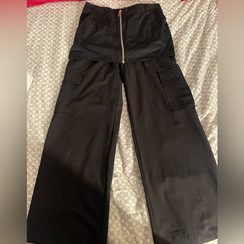 Women’s pants with attached mini skirt